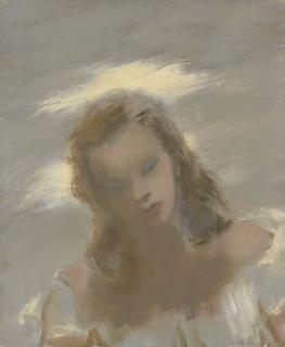 John Carroll - Head of a girl, eyes closed