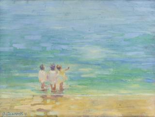 John Carroll - Three Children On The Beach