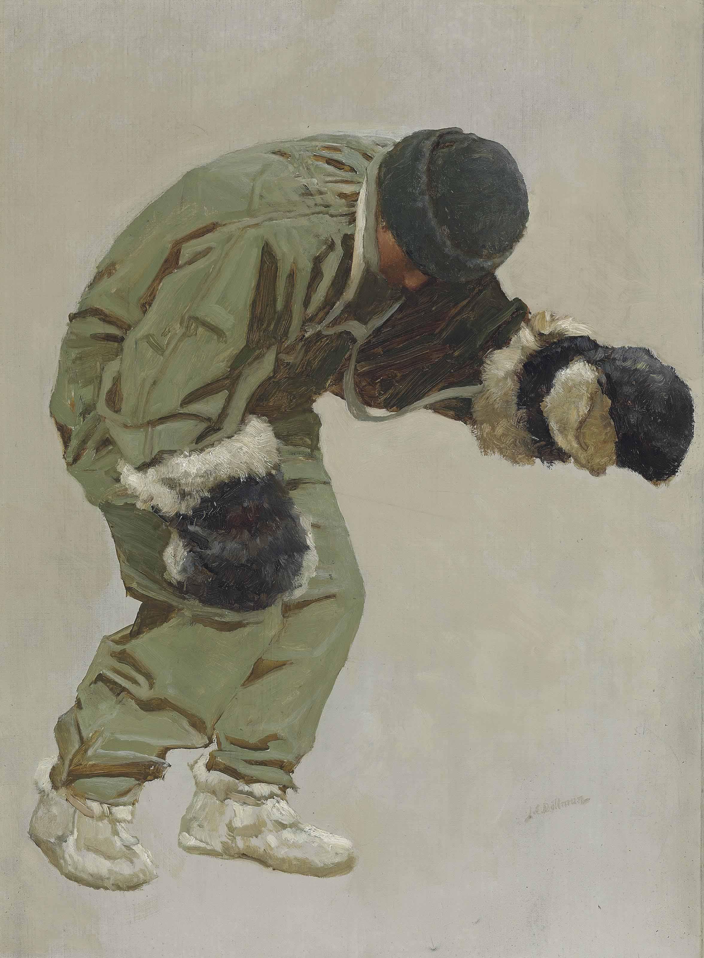 John Charles Dollman - \'A Very Gallant Gentleman\' (Captain L.E.G. Oates walking out to his death in the blizzard, on Captain Scott\'s return journey from the South Pole, March 1912)
