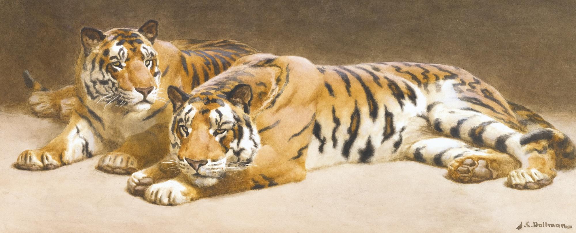 John Charles Dollman - Tigers; Jaguars