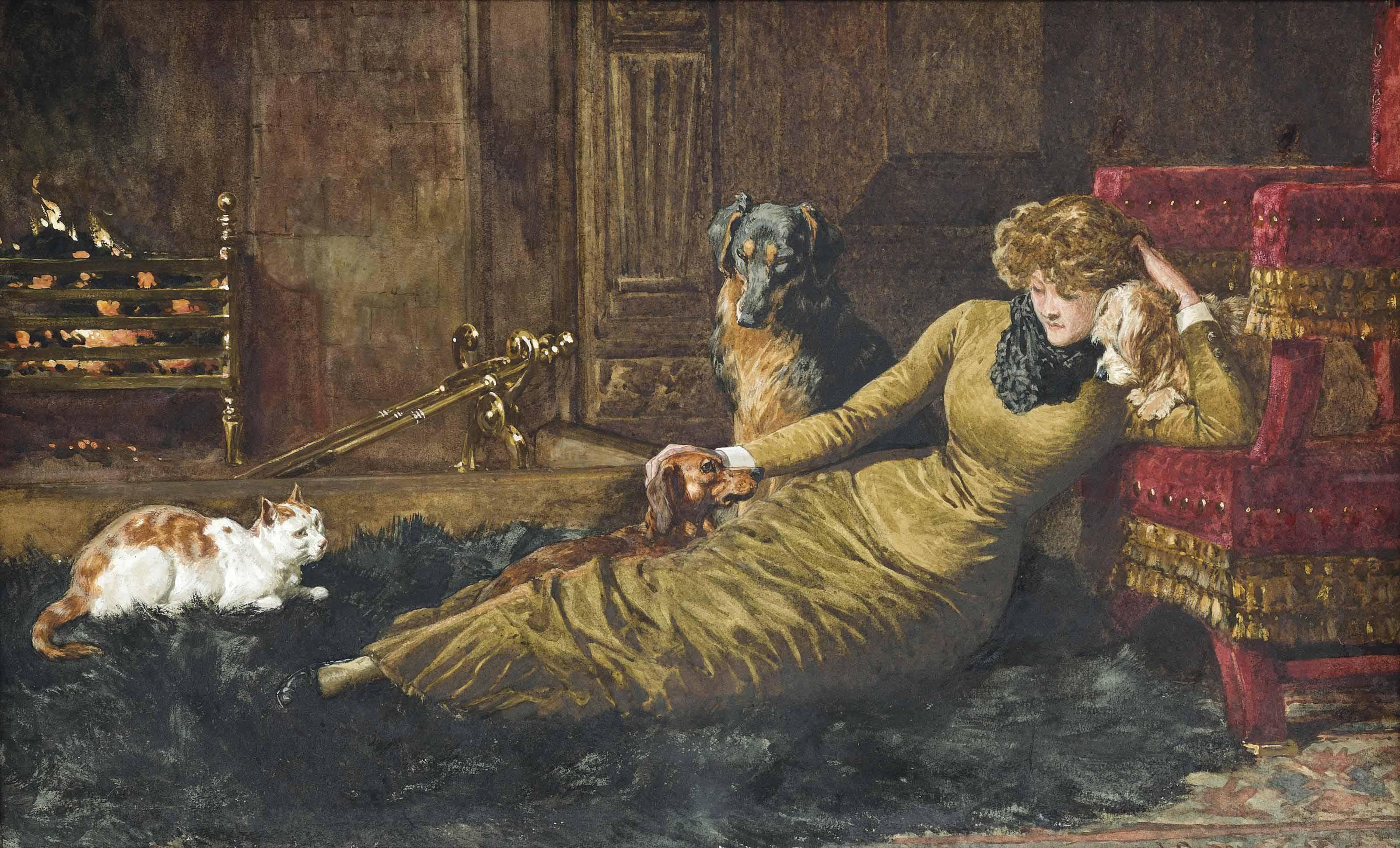 John Charlton, R.B.A., R.I., R.O.I. - Fireside companions