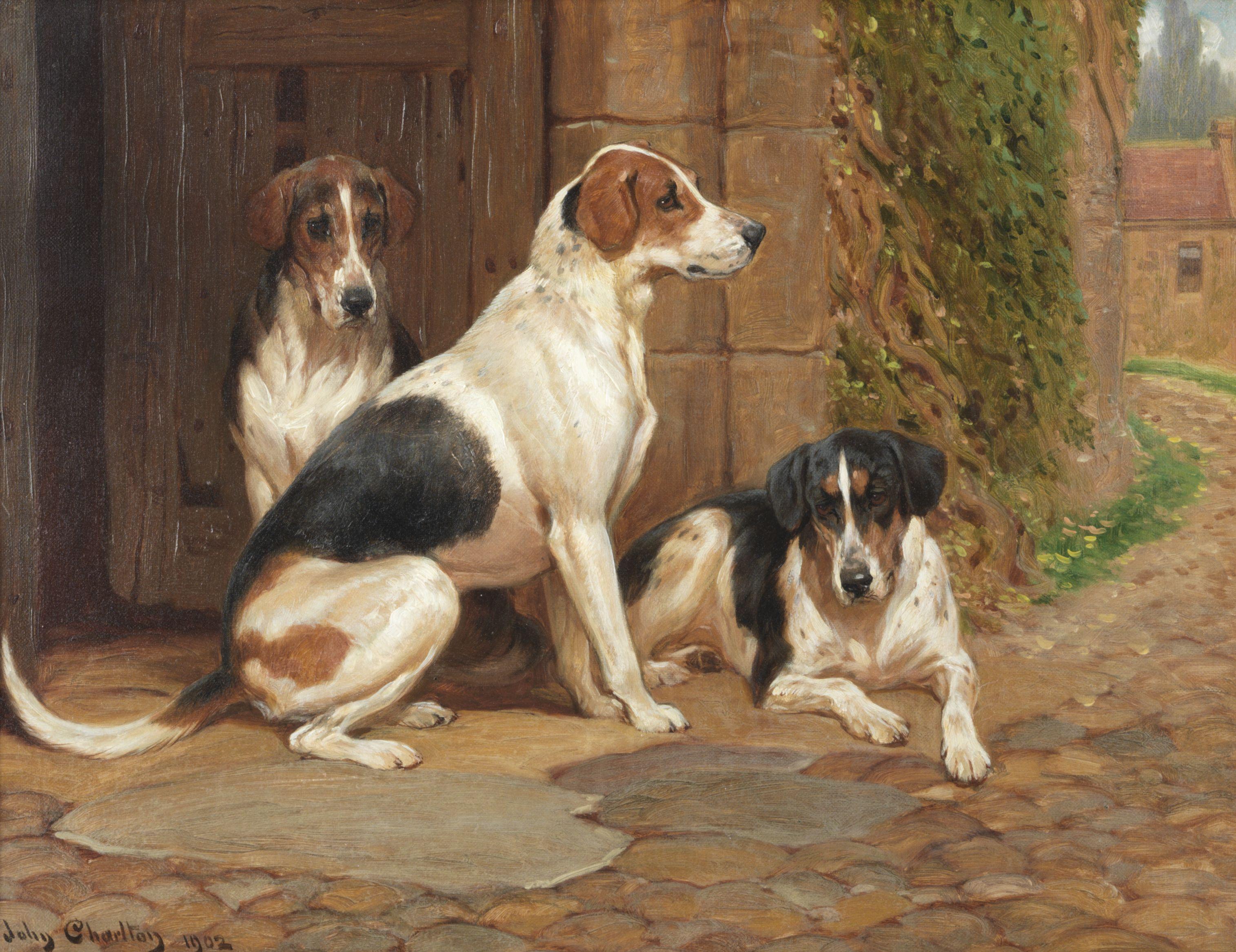 John Charlton, RBA, RI, ROI - \'Foxhounds\'