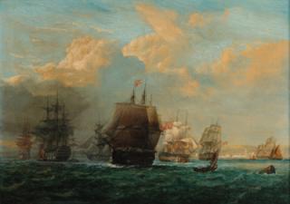 John Christian Schetky - A Squadron of the fleet off Malaga