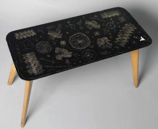John Christopherson - Coffee Table With Incised Graffiti Decoration