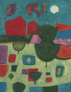 John Christopherson - Moonlit Grove (2); Village Path; And Four Trees At Night