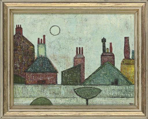 John Christopherson - Roof-Tops And Chimneys, Holly Mount (3); Kiosk At Night, Venice; And Steeple And Moon