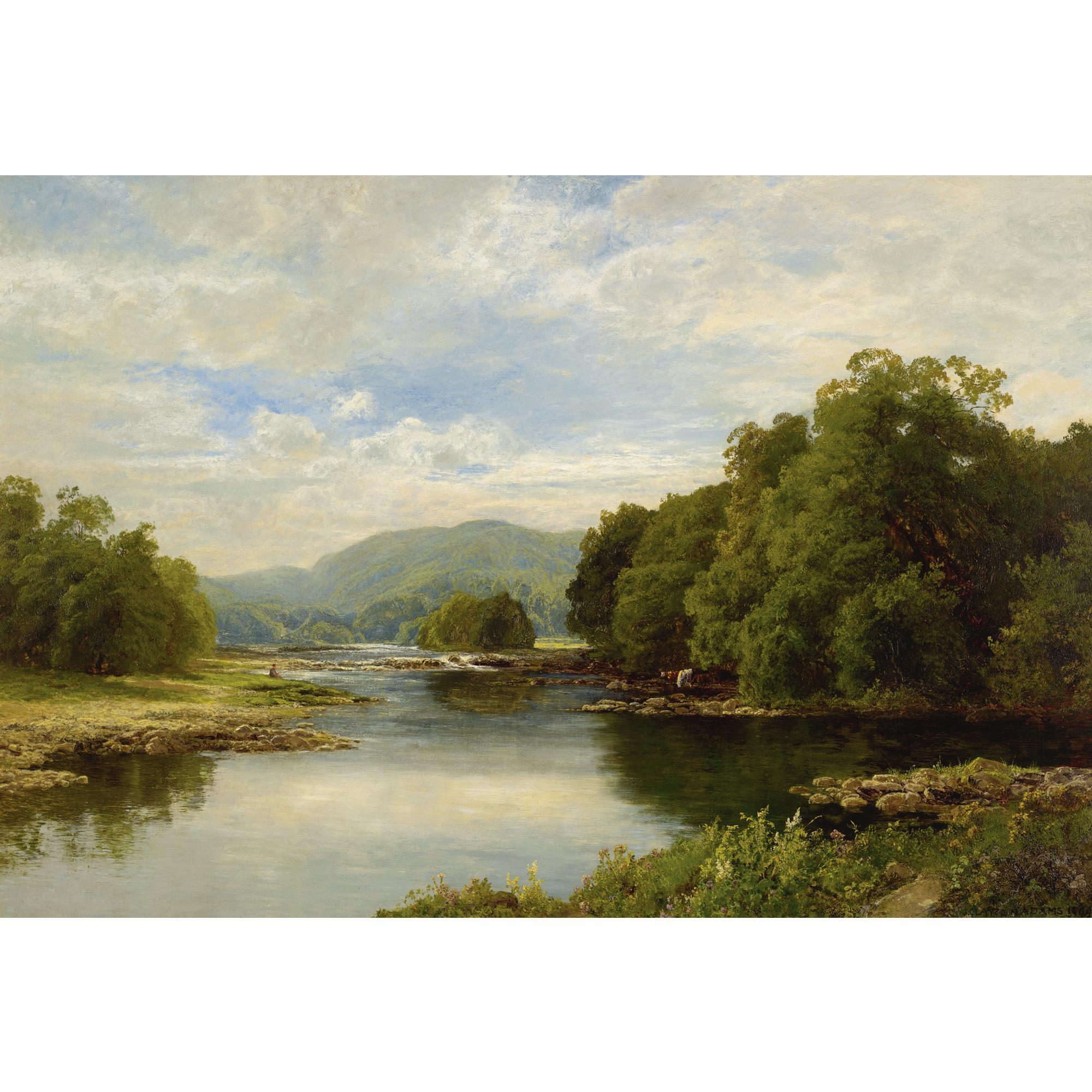 John Clayton Adams - On The Derwent, Cumberland, Silver Summer