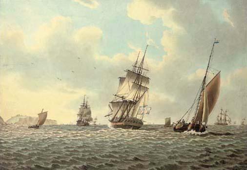 John Cleveley, Jun. - Shipping Off Dover, Kent