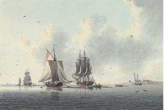 John Cleveley, The Elder - A Light Breeze Off Sheerness