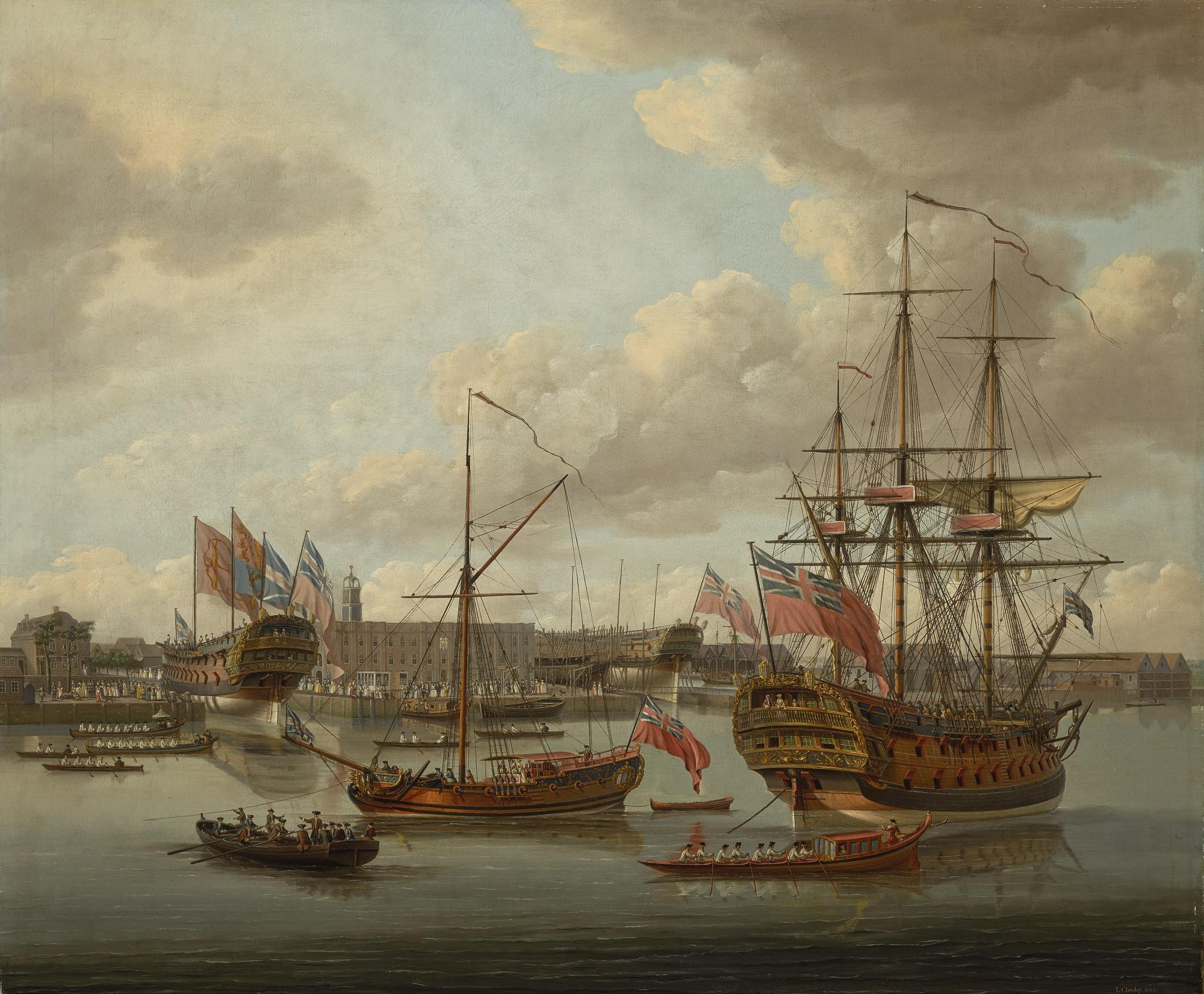 John Cleveley The Elder - Deptford Shipyard, London