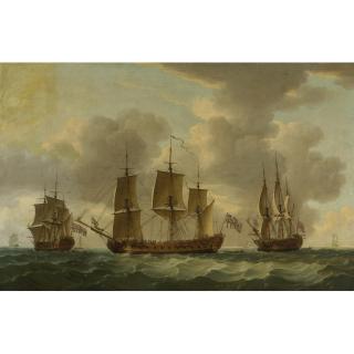 John Cleveley The Elder - The Frigate H.M.S. Pallas In Three Positions