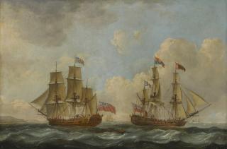 John Cleveley The Elder - The Yacht Royal Charlotte In Two Positions Off The Coast