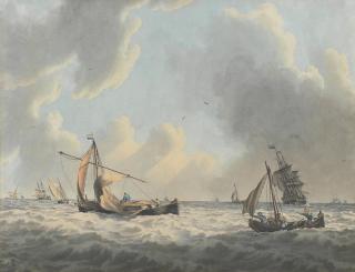 John Cleveley the Younger - Dutch shipping in a breeze
