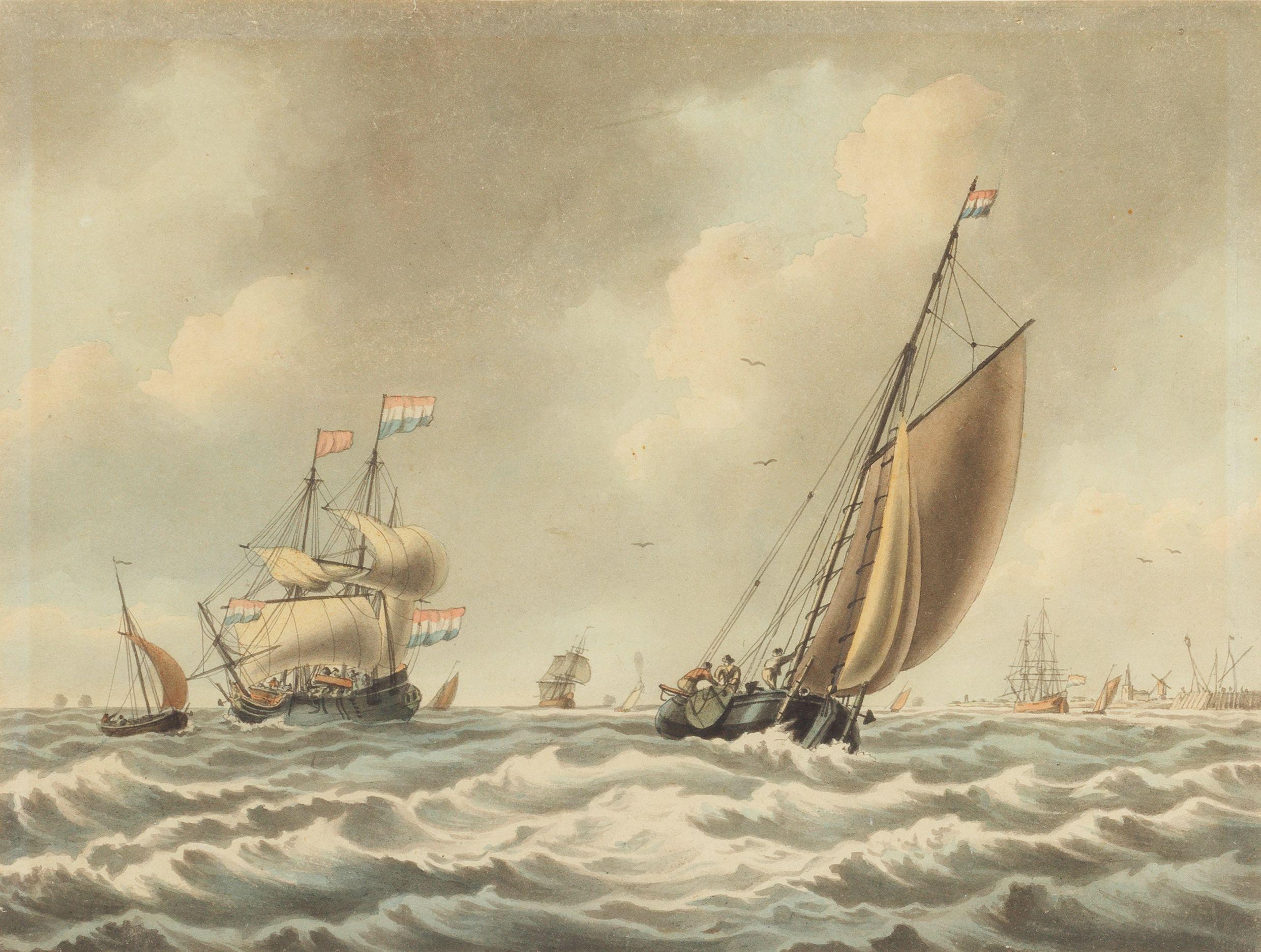 John Cleveley the Younger - Dutch vessels off the coast with a fishing smack