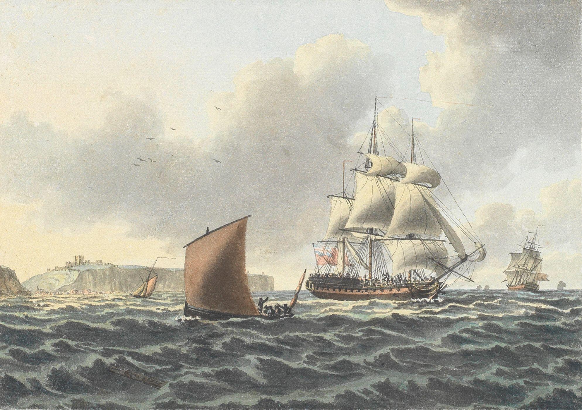 John Cleveley the Younger - Frigate off dover, Frigate off the needles