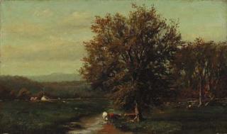 John Clinton Ogilvie - Cows by a Stream