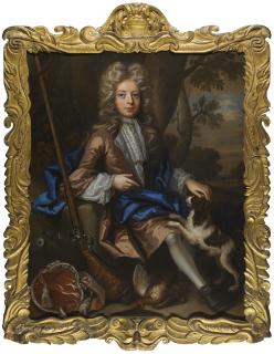 John Closterman - Portrait Of A Boy Seated In A Landscape, With A Spaniel And A Flintlock