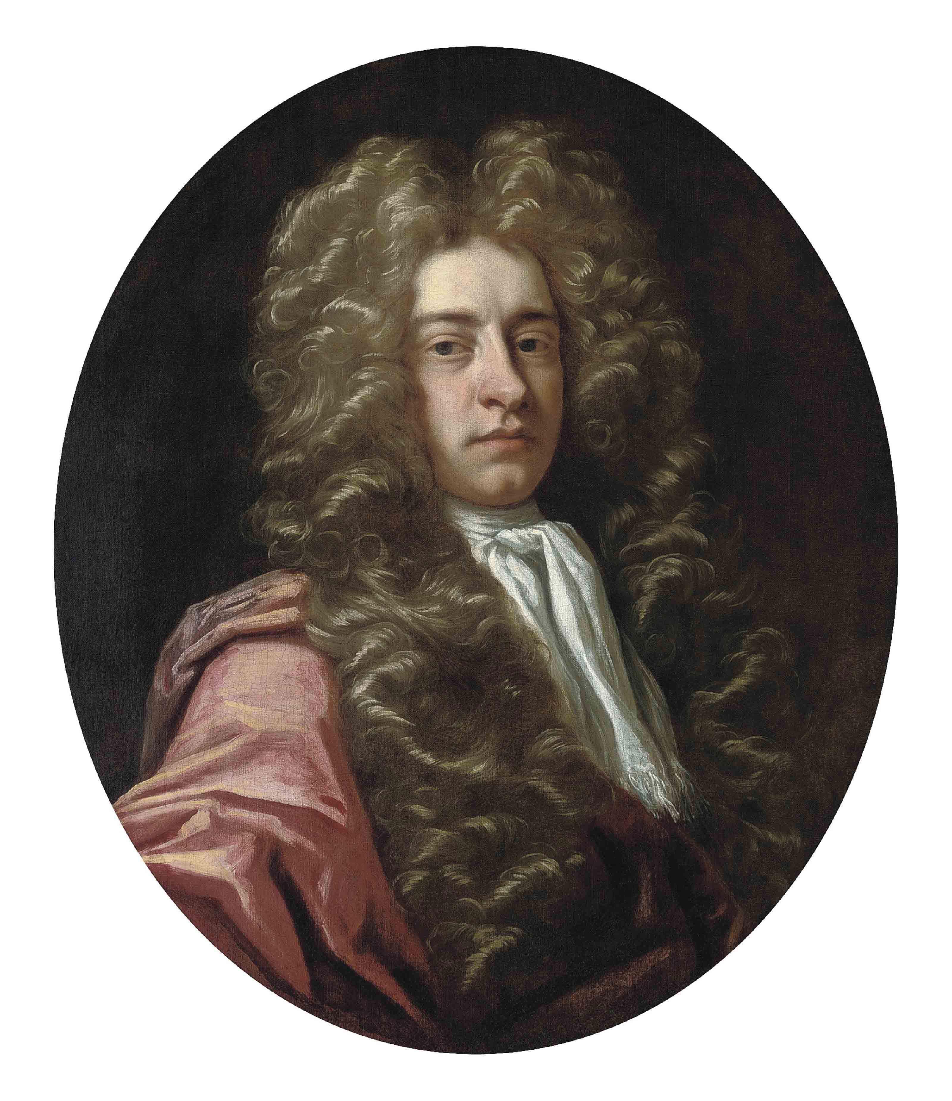 John Closterman - Portrait of Edward Radclyffe 2nd Earl of Derwentwater (1655-1705), bust-length, in a red mantle