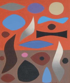 John Coburn - Study for Red and Blue Landscape