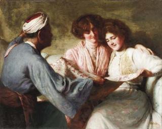 John Collier - Shopping for Silks