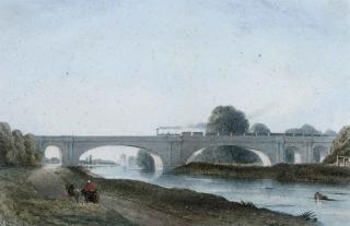 John Connell Ogle - A train passing over Maidenhead Bridge