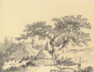 John Constable, R.A. - A Cottage In A Wooded Landscape