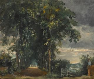 John Constable, R.A. - A Country Lane With An Avenue Of Trees