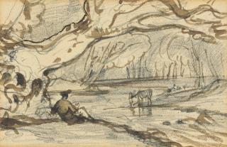 John Constable, R.A. - A Study For \'Jaques And The Wounded Stag\'