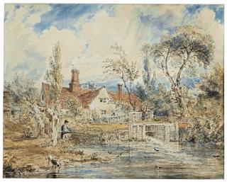 John Constable, R.A. - A Watermill