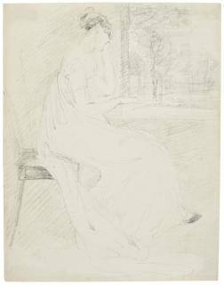 John Constable, R.A. - A young woman reading at a window