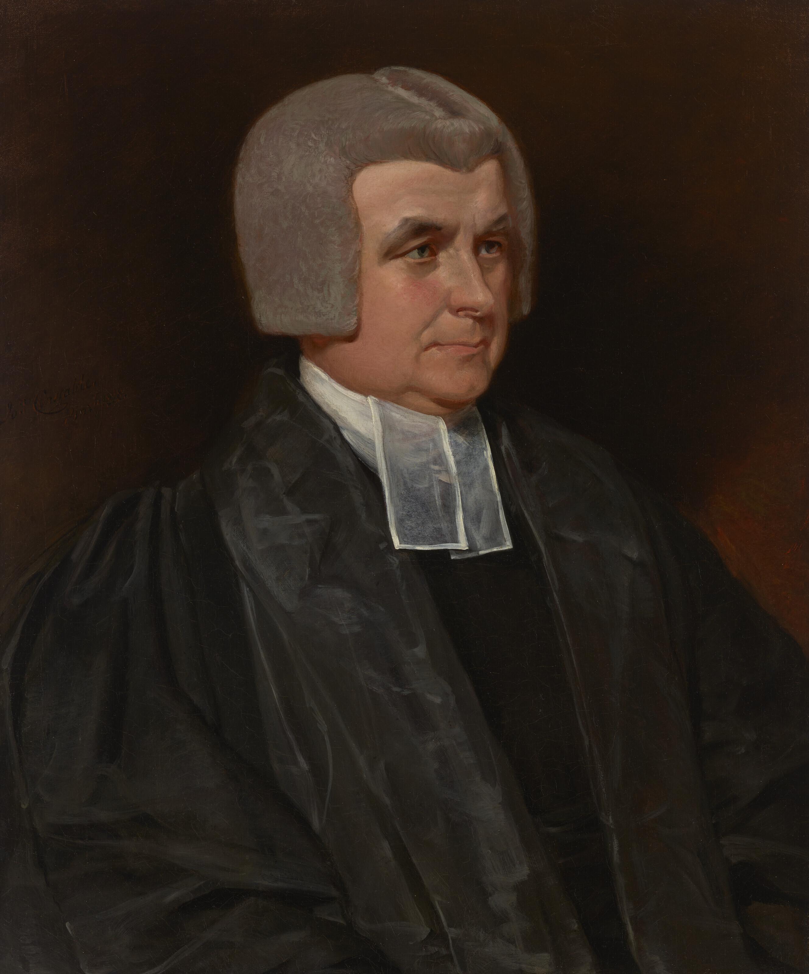 John Constable, R.A. - Portrait of the Reverend Dr. John Wingfield (1760-1825), Canon of Worcester Cathedral, half-length, in a black gown and white bands