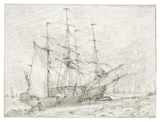 John Constable R.A. - Shipping On The Beach At Brighton