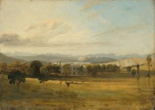 John Constable, R.A. - Sketch of Leighton Hall, Lancashire, the hills of the Lake District beyond