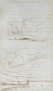 John Constable R.A. - Storm clouds: two studies on one sheet (recto)