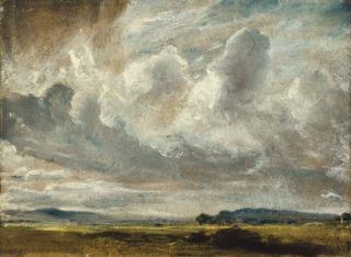 John Constable, R.A. - Study of clouds over a landscape