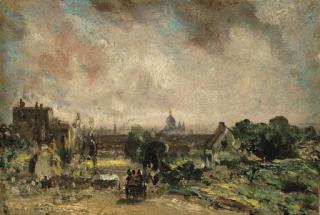 John Constable, R.A. - View of the City of London from Sir Richard Steele\'s Cottage, Hampstead, a sketch