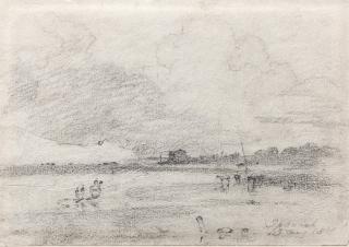 John Constable R.A. - View On The Orwell Near Ipswich With A Second Landscape Sketch Verso