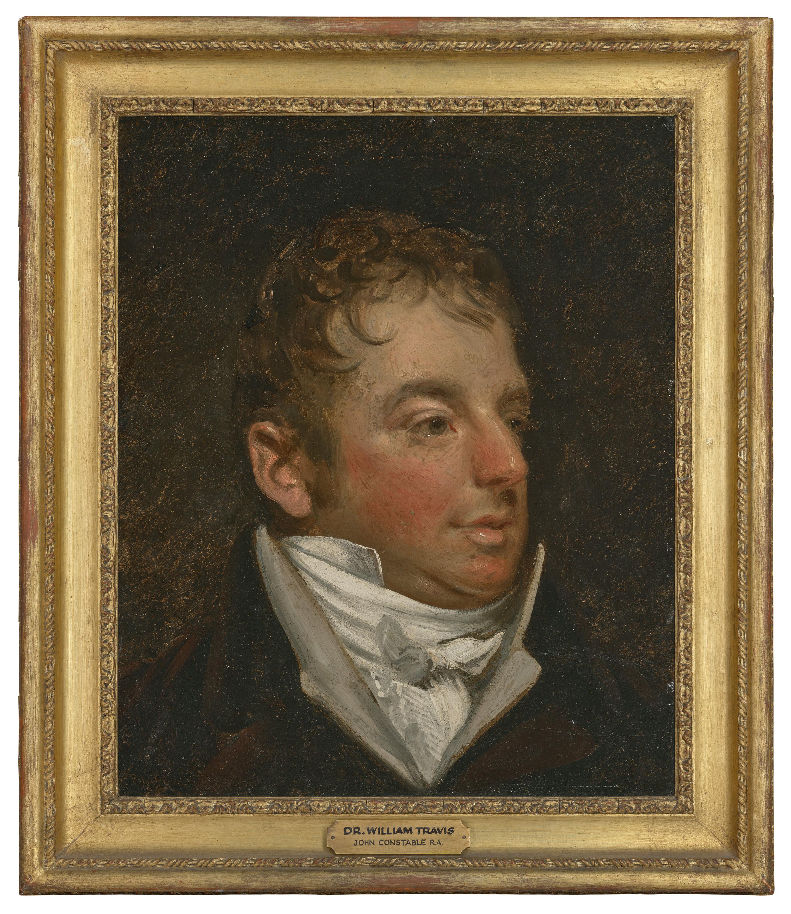 John Constable - Portrait of William Travis (c.1752-1835), bust-length, in a black coat and white cravat