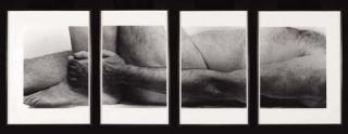 John Coplans - Self Portrait (lying figure, holding leg, four panels) 1990