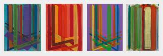John Copnall - Criss Crossing: Blue, Red and Purple; Untitled (Stripes) the largest 35 x 25.5cm (13 3/4 x 10 1/16in). (unframed)