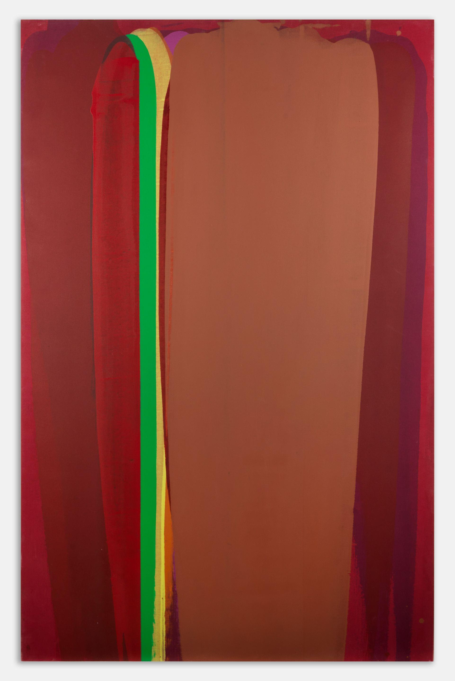 John Copnall - Reflection, Maroon and Brown with Green Line, 1994 (unframed)