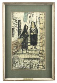 John Copnall - Street Scene signed and dated \'John Copnall 56\' (upper left)