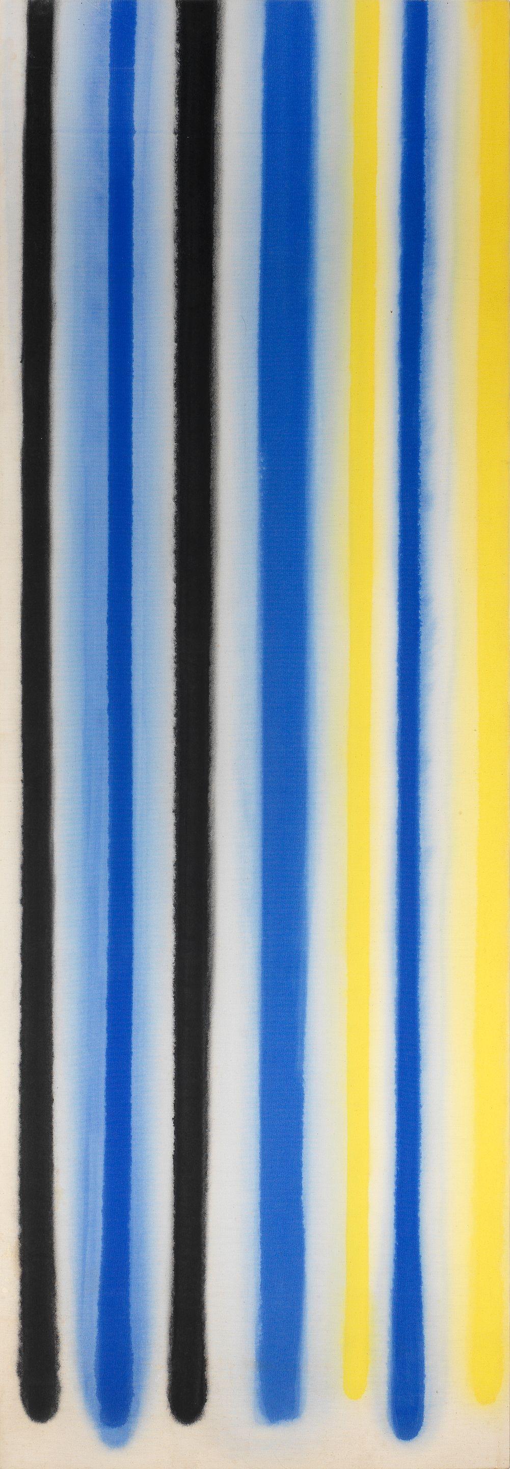 John Copnall - Untitled (Stripes, Blue and Yellow)