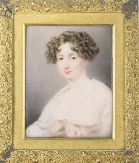 John Cox Dillman Engleheart - Portrait miniature of a Gentleman, quarter-length in scholars robes and a portrait of a lady, quarter-length, in a pink dress,