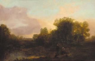 John Crawford Wintour, A.R.S.A. - Evening on the Water of Leith