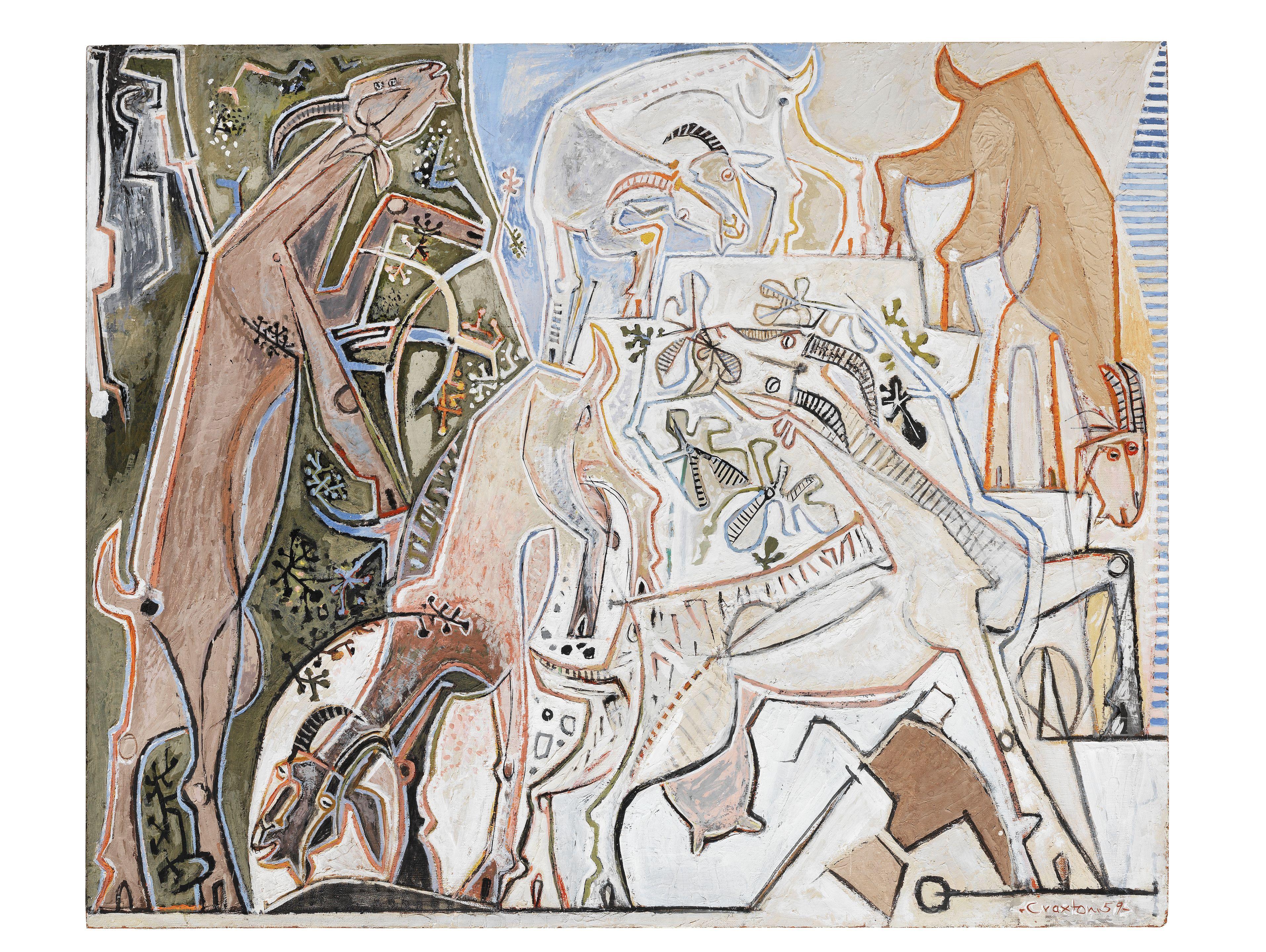 John Craxton R.A. - Five Goats