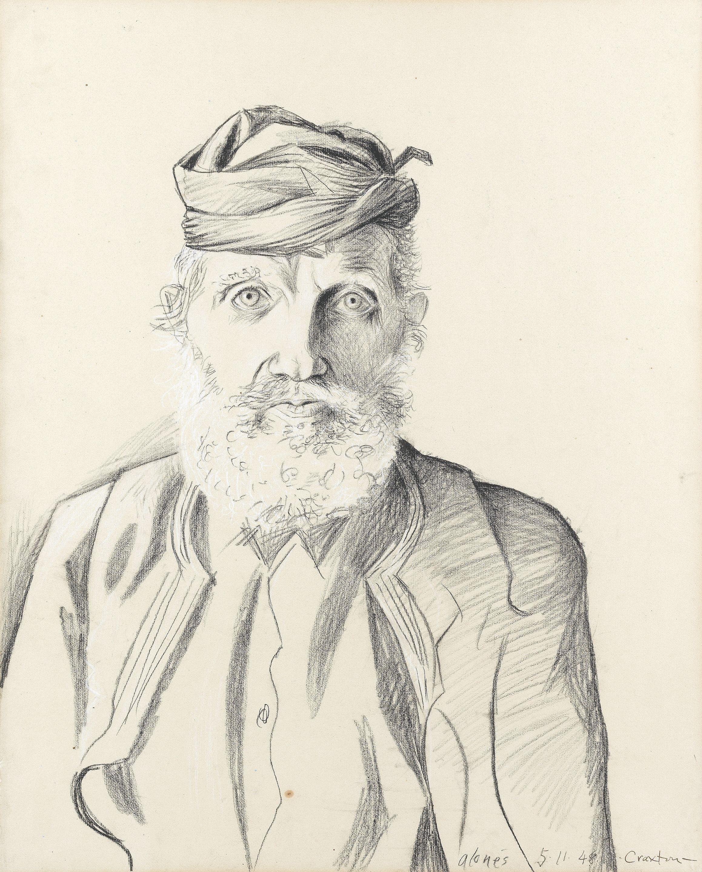 John Craxton R.A. - Portrait of an Old Man (Old Cretan)