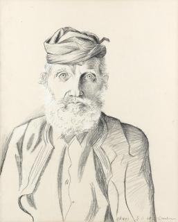 John Craxton R.A. - Portrait of an Old Man (Old Cretan)