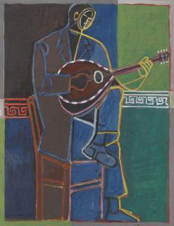 John Craxton, R.A. - The Bouzouki Player