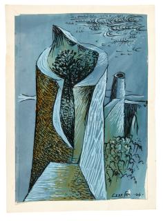 John Craxton, R.A. - Tree Trunk And Ruin